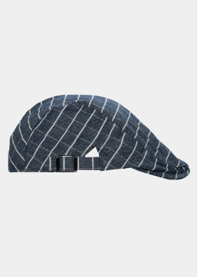 blue checkered cap