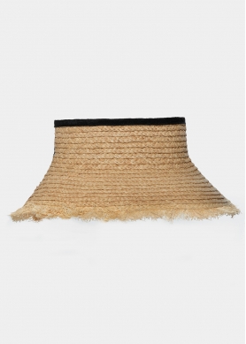top opened straw hat