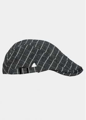 black checkered cap