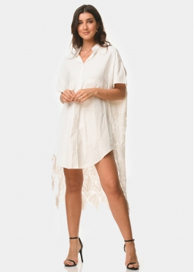Lace shirt-dress