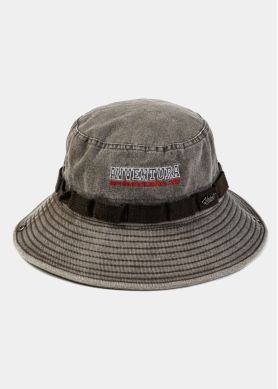 Brown Washed Cotton Bucket Hat