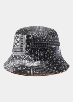 Double-Faced Bucket Hat Lahour Pattern & Light Orange