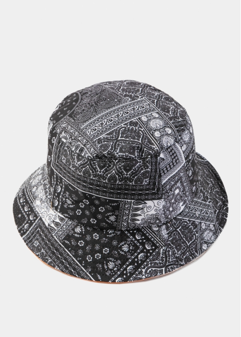 Double-Faced Bucket Hat Lahour Pattern & Light Orange