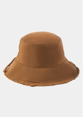  Brown Double-Faced Bucket Hat w/ Chin Strap