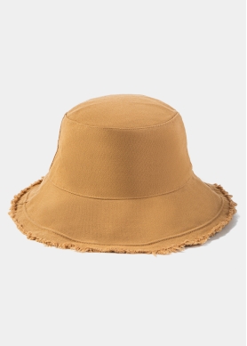 Camel Double-Faced Bucket Hat w/ Chin Strap