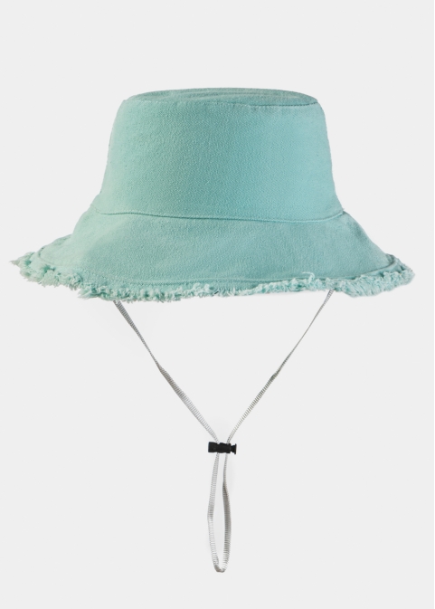 Azure Double-Faced Bucket Hat w/ Chin Strap