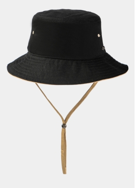 Black Bucket Hat w/ Chin Strap