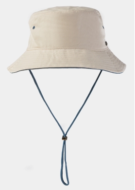 White Bucket Hat w/ Chin Strap