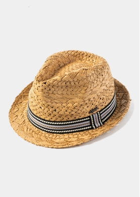 Brown Braided Fedora Hat