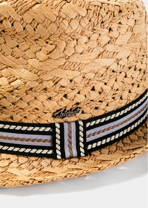 Brown Braided Fedora Hat