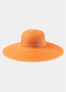 Orange Sun Hat w/ Ribbon in Tone