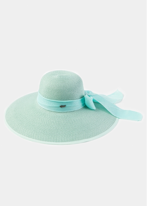 Mint Sun Hat w/ Ribbon in Tone