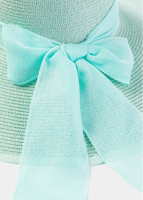 Mint Sun Hat w/ Ribbon in Tone