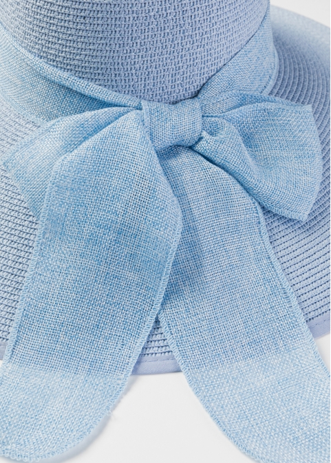 Azure Sun Hat w/ Ribbon in Tone