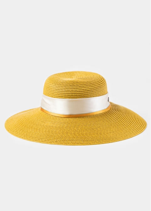 Mustard Hat w/ Satin Ribbon