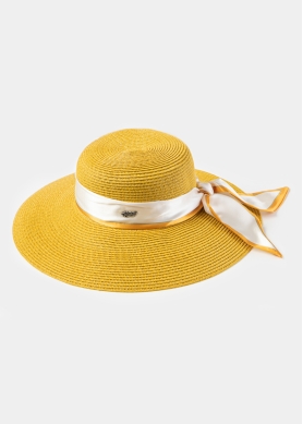 Mustard Hat w/ Satin Ribbon