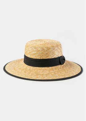 Natural Straw Hat w/ Black Details