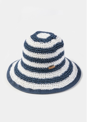 Navy blue & White Handmade Bucket Hat