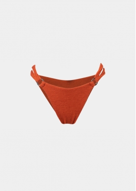 Capri Bikini Bottom - Dusty Red Crinkle