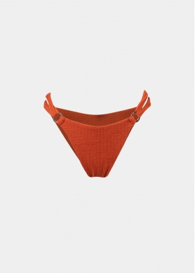 Capri Bikini Bottom - Dusty Red Crinkle