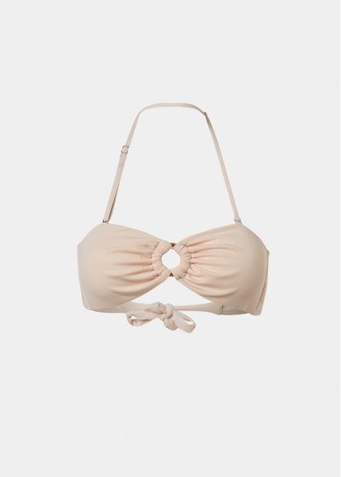 Sicily Bikini Top - Cream Rib