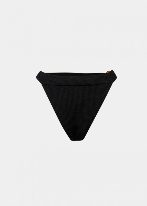 Sicily Bikini Bottom - Black Crinkle