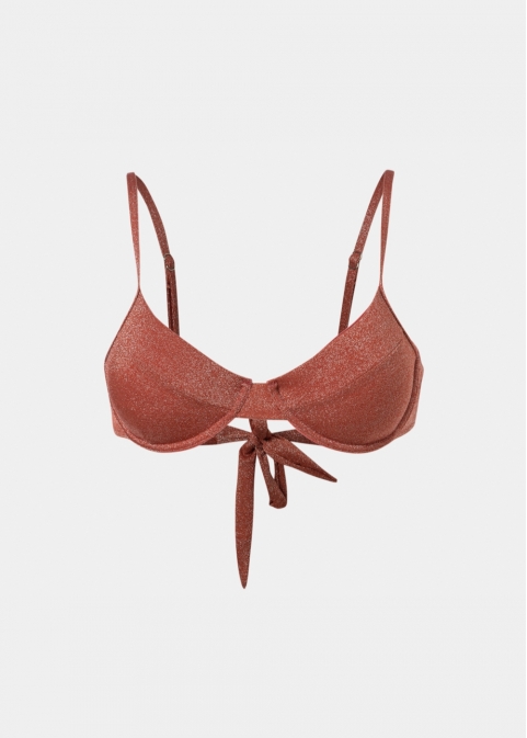 Saint Tropez Bikini Top - Orange Shimmer