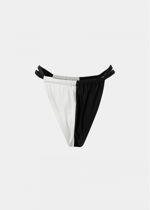 Saint Tropez Bikini Bottom - Black/Cream Dacron