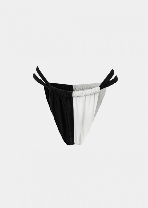 Saint Tropez Bikini Bottom - Black/Cream Dacron