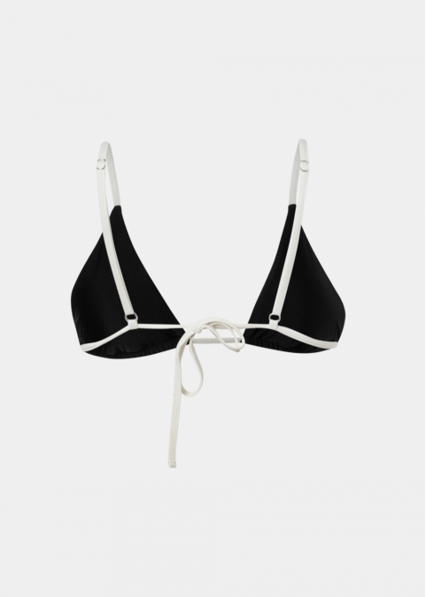 Mykonos Bikini Top - Black/Cream Dacron