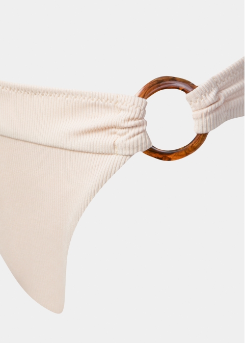 Sicily Bikini Bottom - Cream Rib