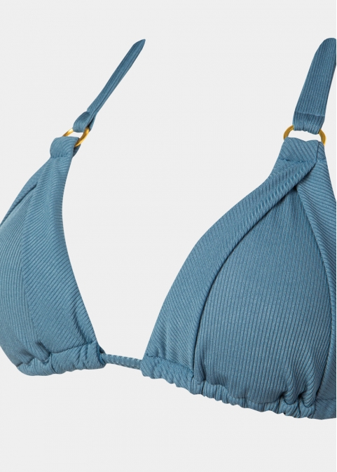 Capri Bikini Top - Air Force Blue Rib