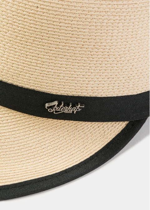 Beige Straw Jockey Style Hat