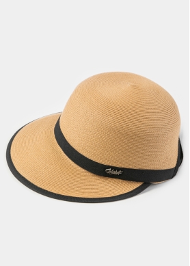 Brown Straw Jockey Style Hat