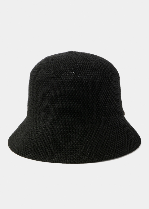 Black Knitted Bucket Style Hat