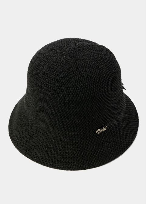 Black Knitted Bucket Style Hat