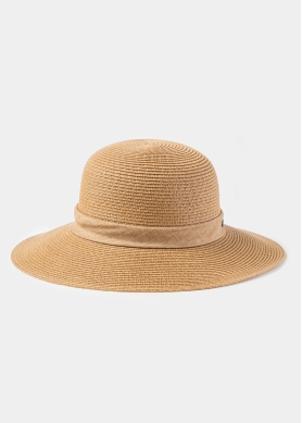 Brown Hat w/ Ribbon in Tone