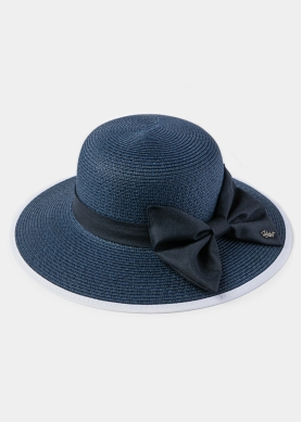 Blue Navy Hat w/ Blue Navy Bow