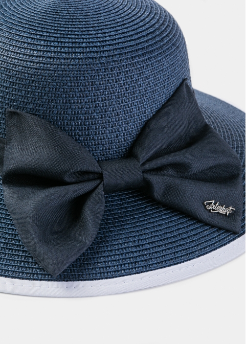 Blue Navy Hat w/ Blue Navy Bow