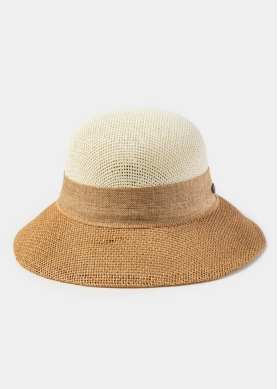 Cream & Brown Straw Hat