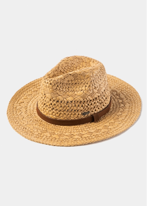 Brown Braided Panama Style Hat