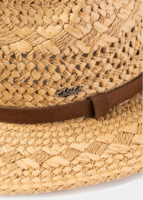 Brown Braided Panama Style Hat