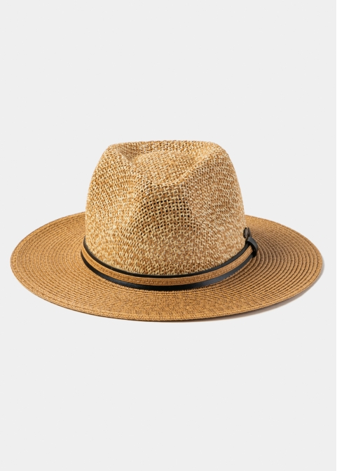 Mixed Brown Panama Style Hat