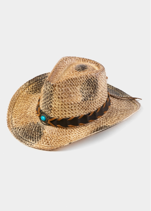 Cowboy Style Hat w/ Braided Hatband