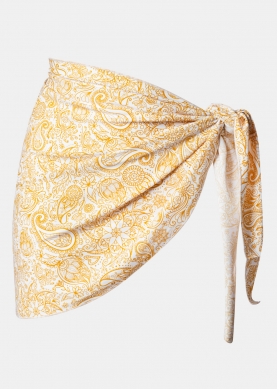 Yellow Dacron Mini Pareo w/ Paisley Pattern