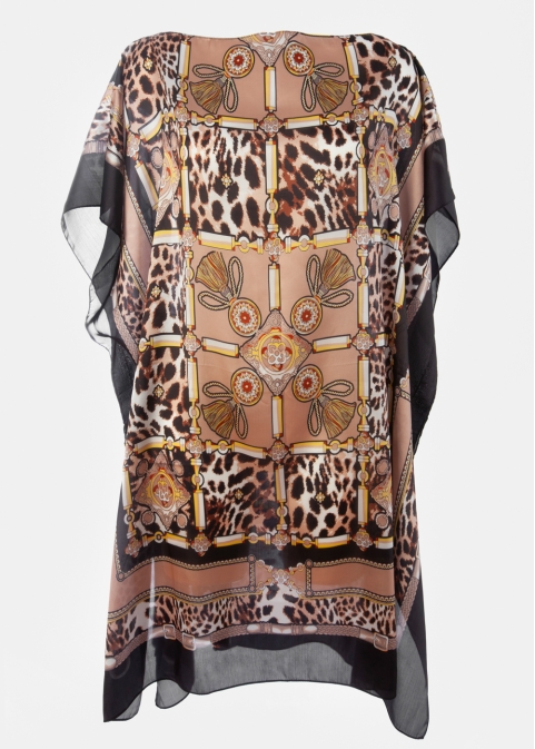Butterfly Satin Dress w/ Leopard Pattern