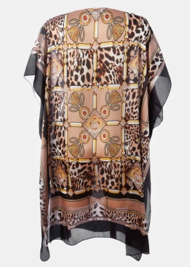 Butterfly Satin Dress w/ Leopard Pattern