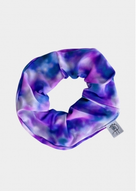 Tie Dye Shiny Scrunchie Purple