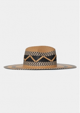 three color design straw hat 
