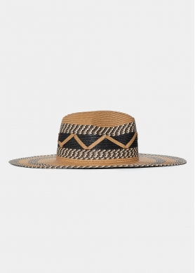 three color design straw hat 